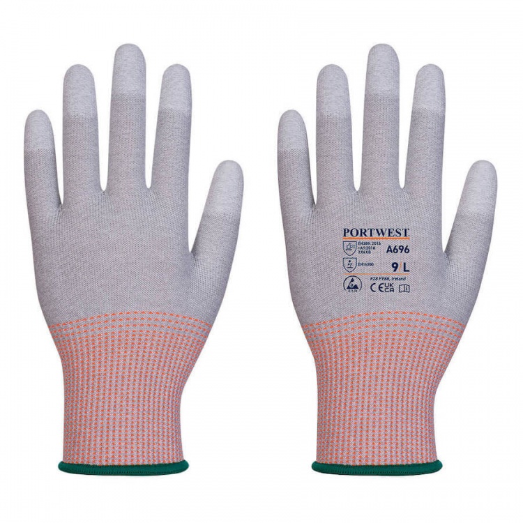 Portwest A696 - LR13 ESD PU Fingertip Cut Glove - 12 pack